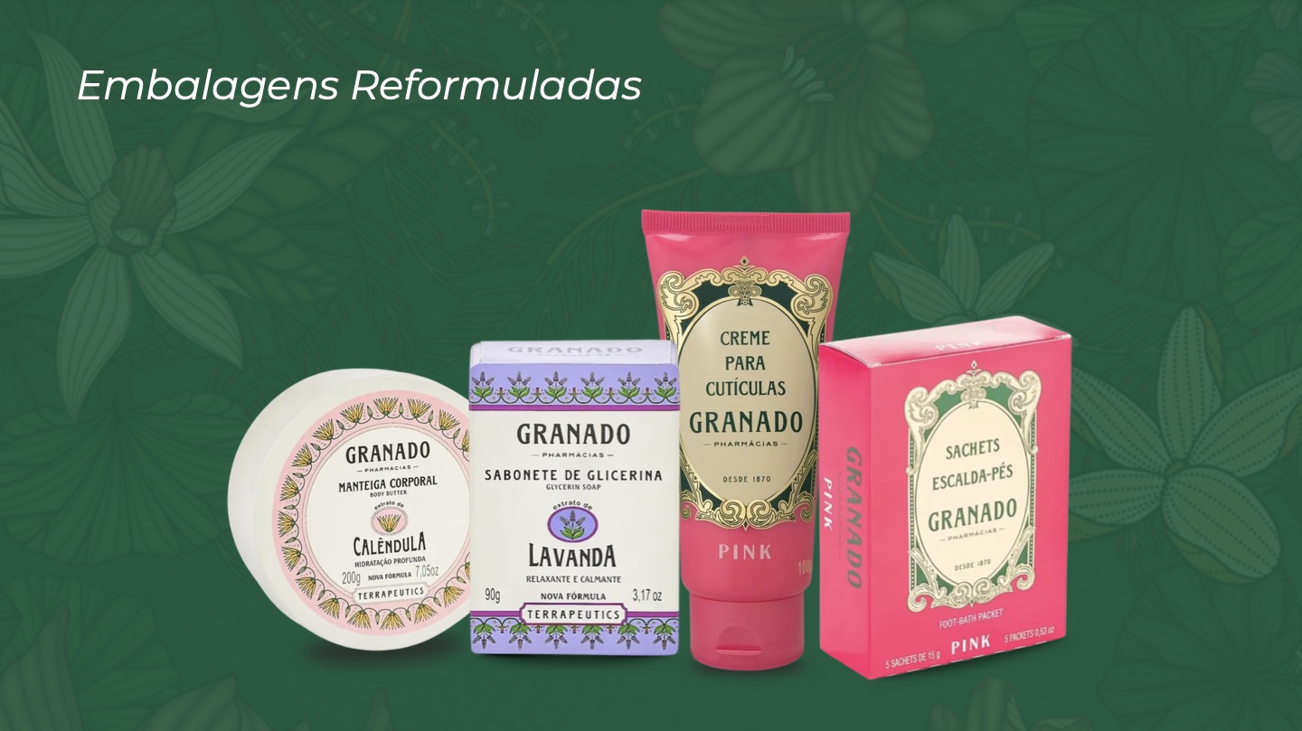 Embalagens reformuladas da Granado